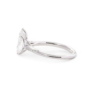 Custom 2 Carat Lab Created Diamond Real Gold Ring Romantic Floral Setting Handcrafted <b>Infinity</b> Twist Pave Band Statement Wedding - Product Image 2