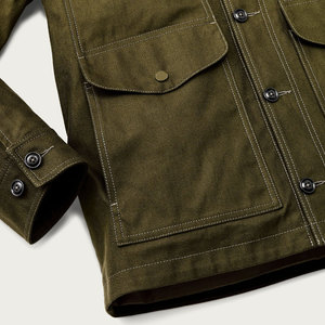 Chemise-veste en toile vert olive pour homme avec fermeture boutonnée et poches poitrine, style workwear, coupe classique, pour l'automne - Product Image 6