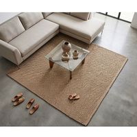 Maschinell Gefertigter Natürlicher Jute-Woll-Teppich in Naturbeige mit Popcorn-Webmuster für Moderne Wohnzimmer, Maßanfertigung, OEM, Großhandel
