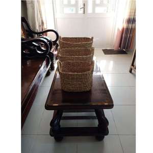 Wholesale Sustainable Hotel <b>Storage</b> Boxes <b>Bins</b> Set 2 Multifunction Natural Water Hyacinth Modern Eco Friendly Square Baskets - Product Image 4