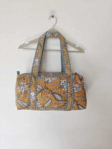 Sac de voyage bohème en coton rayé léger avec fermeture éclair, doubles poignées souples, grande capacité, unisexe, 2035L - Product Image 1