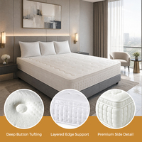Matelas VELLORA King à ressorts ensachés et mousse à mémoire de forme, 30 cm d'épaisseur, luxe européen moderne, écologique, pour chambre à coucher, fourniture OEM personnalisée