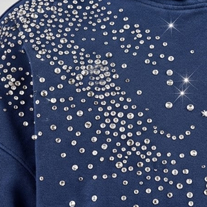 Top Trending Design Breathable <b>Rhinestone</b> <b>hoodies</b> With Custom Logo OEM Services Private Label Made <b>Rhinestone</b> Hoodie For Adults - Product Image 5