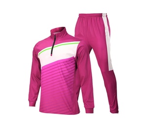 Survêtement de football bleu personnalisé pour homme, haut zippé à manches longues, pantalon à taille élastique à imprimé géométrique, vêtements de sport anti-humidité - Product Image 5