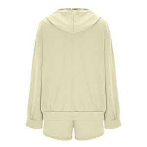 Custom Women's Hoodie And Jogger <b>Set</b> <b>Lounge</b> Wear Sweatshirt <b>Two</b> <b>Piece</b> Cotton Shorts <b>Set</b> Casual Sportswear Outfit - Product Image 6