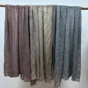 Traditional Autumn Muslim Women Cotton <b>Chiffon</b> Hijabs <b>Scarves</b> Shawls-Long Length Solid Pattern Windproof - Product Image 5