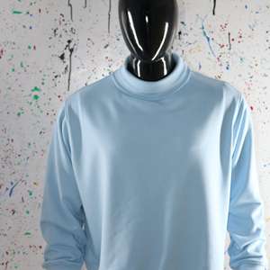 Sudadera de cuello alto color azul cielo, 100% algodón, cuello ancho, hilos finos - Product Image 2