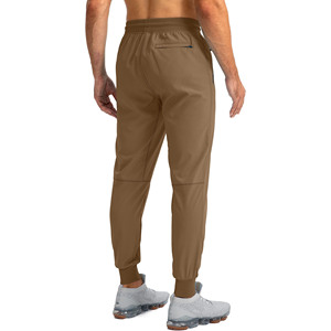 Custom Men's <b>Trousers</b> Solid Pattern Breathable Polyester/Cotton High Waist Regular Fit Casual Fitness Gym <b>Split</b> Hem Men's Pants - Product Image 3