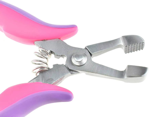 Pince de retrait pour extensions de cheveux, outil de dépose efficace pour la kératine et les micro-anneaux, poignées rose et violettes - Product Image 4