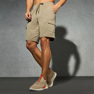 กางเกงขาสั้นคาร์โก้ผู้ชายสไตล์คลาสสิก หลายกระเป๋า สีพื้นลำลอง เหมาะสำหรับใส่ทำงานในฤดูร้อน ทรงหลวมสบาย - Product Image 5