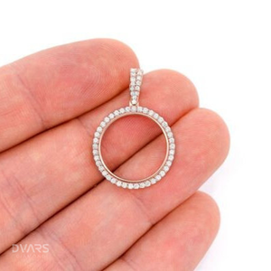 Pendentif Charme Hip Hop Personnalisé en Argent Sterling 925 avec Photo, Moissanite VVS, Plaqué Rhodium, Certifié GCI & IDGL - Product Image 1