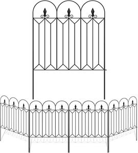 Meilleures ventes : Ensemble de clôtures de jardin noires décoratives, barrière paysagère en fil de fer, panneaux de clôture métalliques pliables - Product Image 2