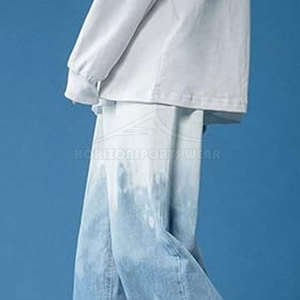 Baggy Oversized Straight <b>Jeans</b> Elastic Waist Casual Loose Fit <b>Soft</b> Fabric Comfortable Fashion Bottom Wear - Product Image 4