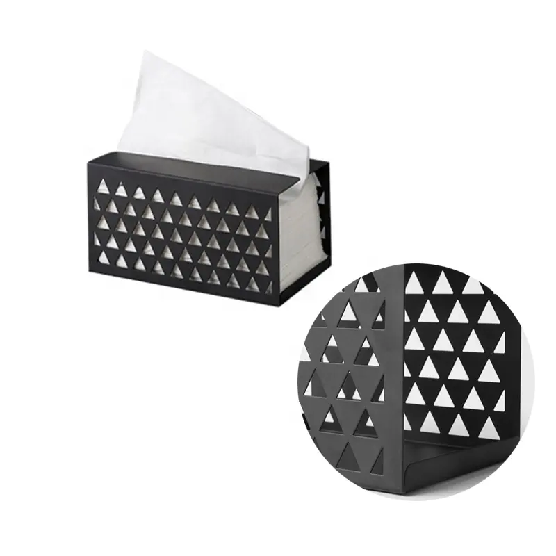 Fashion Simple Hollow Out Magnetic Iron Paper Towel Box Unique Artistic Atmosphere Home Office Tissue Box