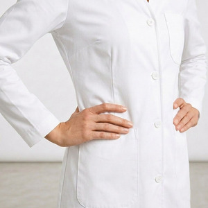 Bata de Laboratorio Médica para Mujer, Ligera y Transpirable, de Poliéster y Algodón, Uniforme de Doctora o Enfermera, Corte Regular, Ropa de Trabajo para Clínica o Laboratorio - Product Image 2