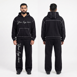 Chándales para Hombre de Forro Polar Técnico con Chándal Deportivo Negro, Chándal de Forro Polar Técnico, Chándal de Forro Polar para Invierno - Product Image 1