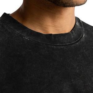 Trendy O Neck Solid Color Cotton T Shirts Premium Workout Training Wear Apparel Oversized Tees Gym Clothing Relaxed Fit T Shirt - Product Image 5