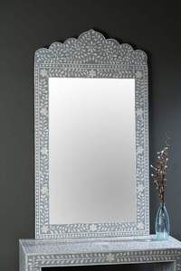 Cadre de miroir mural en os incrusté, finition de luxe pour hôtels, décoration murale de chambre, cadre de miroir en os incrusté - Product Image 4