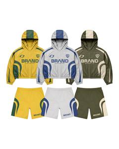 Custom <b>Embroidery</b> Logo 3m Reflective Solid Teenagers Summer Breathable Lightweight Windbreaker Jacket Sweat Pant <b>Set</b> Nylon - Product Image 1