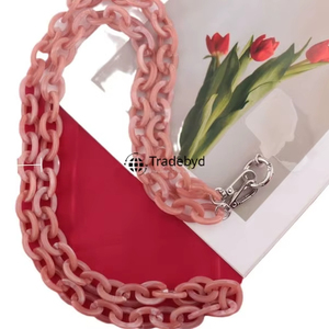 Fashion Trend Resin Chain Necklace Offset Waterproof Lightweight Unique Jewelry for Women Statement Accessories Tradebyd - Product Image 5
