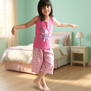 Ensembles de pyjamas courts d'été décontractés à motif solide pour filles 100% jersey de coton doux meilleur prix vêtements de nuit - Product Image 4