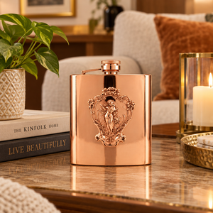 Traditional Deity Relief Copper Finish Metal Hip <b>Flask</b> portable travel camping pocket drinking mens groomsmen souvenir wholesale - Product Image 2