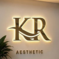 Letrero LED con Logotipo de Empresa 3D Personalizado, Letras Acrílicas Retroiluminadas para Decoración de Pared de Recepción de Hotel, Decoración Comercial