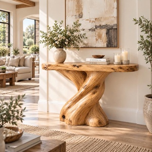 Mesa de Consola de Diseño Nuevo y Moderno 2026, Mesa de Entrada o de Pared para Casa o Apartamento, Mesa de Entrada Hecha a Mano de Madera - Product Image 1