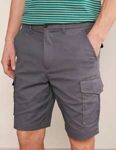 Shorts cargo pour homme, couleur unie, taille mi-haute, fermeture boutonnée, respirant, en coton, style décontracté - Product Image 3
