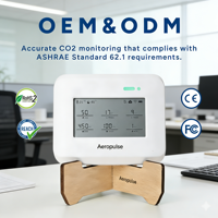 Sensor de Calidad del Aire Industrial 5 en 1 con Certificación OEM CE RoHS, Monitoreo en Tiempo Real de CO2, TVOC, PM2.5, Temperatura y Humedad para Edificios Comerciales