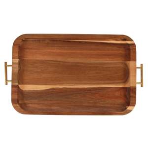 Bandeja de Servicio Deslizante Art Deco para Té y Café, Hecha a Mano con Madera de Acacia Real Ecológica, Decoración para el Hogar, Bandeja Personalizada - Product Image 5