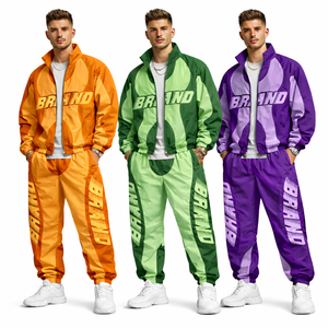 Survêtement en nylon automne 2026, personnalisable avec logo de marque, deux pièces, cordon de serrage, respirant, léger, coupe-vent, séchage rapide, pantalon taille haute - Product Image 5