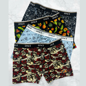 Calzoncillos bóxer para hombre de tiro medio, de secado rápido, transpirables, elásticos, con estampado a cuadros, de Spandex/Algodón, con logotipo personalizado, venta al por mayor, ODM - Product Image 1