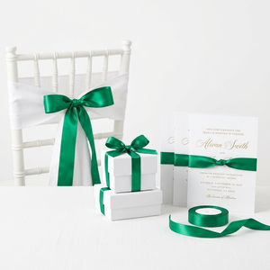 Cinta de Satén Verde Esmeralda de 12 mm de Una Cara, Fabricante OEM, Paquete de 10 Rollos x 8 Metros para Envoltura Floral, Manualidades Festivas, Venta al por Mayor - Product Image 2