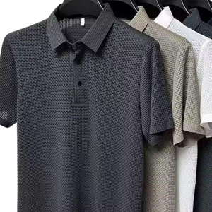 Polo Homme en Soie Glacée à Manches Courtes, Couleur Unie, Tissu Respirant Léger et Doux, Confortable – Vente en Gros - Product Image 5