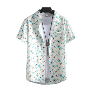 Camisa Casual de Verano para Hombre, Estampada, Transpirable, con Botones, Manga Corta, Tejido de Poliéster/Algodón, Logotipo Personalizado, OEM, ODM, Venta al Por Mayor - Product Image 1