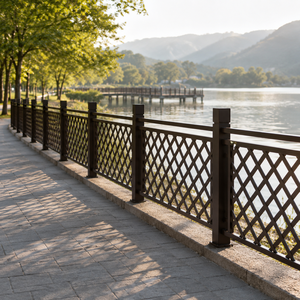 Contemporary Steel Bridge Railing With Lattice Design Rust Resistant For Park Handrails <b>Wall</b> Mounted - Product Image 1