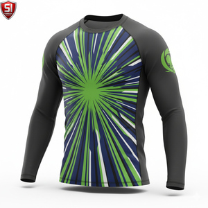Unisex <b>Long</b> <b>Sleeve</b> Rash Guard <b>Compression</b> <b>Shirt</b> Printed Quick Dry Spandex/Polyester Sports Bodysuit Lightweight Activewear - Product Image 4