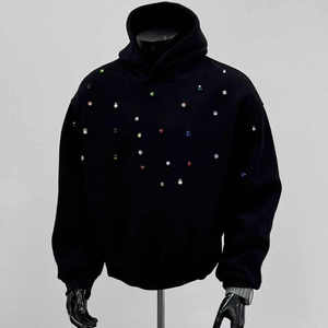 2026 Stylish Customized Rhinestone Winter Hoodie <b>Women</b> Best Selling Slim Fit Quick Dry 100% Cotton <b>Windbreaker</b> - Product Image 1