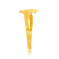 Bague en or éclatant, plaqué or de luxe, design élégant en grappe de pétales floraux, bague tendance pour femme