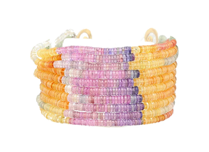 Bracelet bohème multicolore en perles de saphir et diamants, plaqué or, avec cristaux et strass, bijou unisexe, cadeau - Product Image 3
