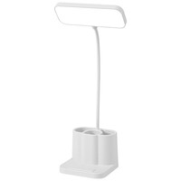 Lampe de bureau à LED avec support pour stylo, température de couleur et luminosité réglables, idéale pour l'étude et l'éclairage de bureau.