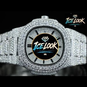 Reloj de Pulsera Mecánico para Hombre con Diamantes Moissanite, Brazalete de Acero Inoxidable, Esfera Redonda - Product Image 2