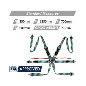 Harnais de course à 6 points SPORT PLUS 4 FIA 8853-2016, ceinture de sécurité de course ultra-fine en polyester avec logo personnalisé, service OEM/ODM - Product Image 4