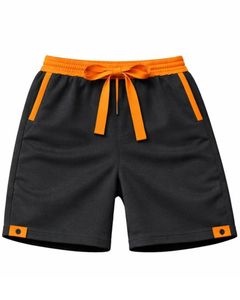 Conjunto de dos piezas para hombre, camiseta sin mangas negra y pantalones cortos, conjunto informal de verano de algodón con ribete naranja y cordón ajustable. - Product Image 4