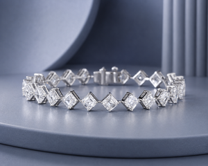 Pulsera de Diamantes Cultivados en Laboratorio con Corte Esmeralda Estilo Art Deco en Plata de Ley S925, 13 Quilates VS EF, Joyería Fina para Mujer - Product Image 1