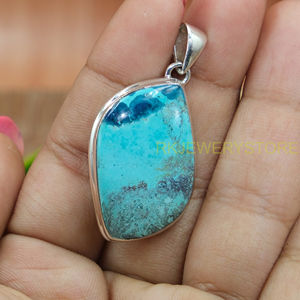 Collier pendentif en azurite bleue de grande qualité, en argent sterling 925, bijou en azurite bleue, cadeau pour petite amie - Product Image 6