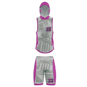 Ensemble Maillot et Short de Football 7v7 pour Garçons, à Capuche et Sans Manches, Motif Lignes Géométriques, Personnalisable Nom et Numéro du Joueur, Kit Jeunesse - Product Image 1