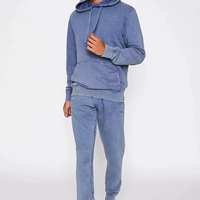 Off-white fleece trainingspak voor heren, sweatshirt met capuchon, joggingbroek, tweedelige wintersportkleding