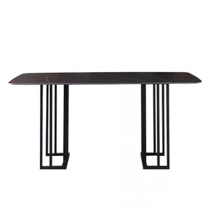 Michigan French Iron Dining <b>Table</b>, Handmade Metal Black Dining <b>Table</b> With Mango Wood Rectangular Top Dining <b>Table</b>, <b>Space</b> <b>Save</b> - Product Image 6